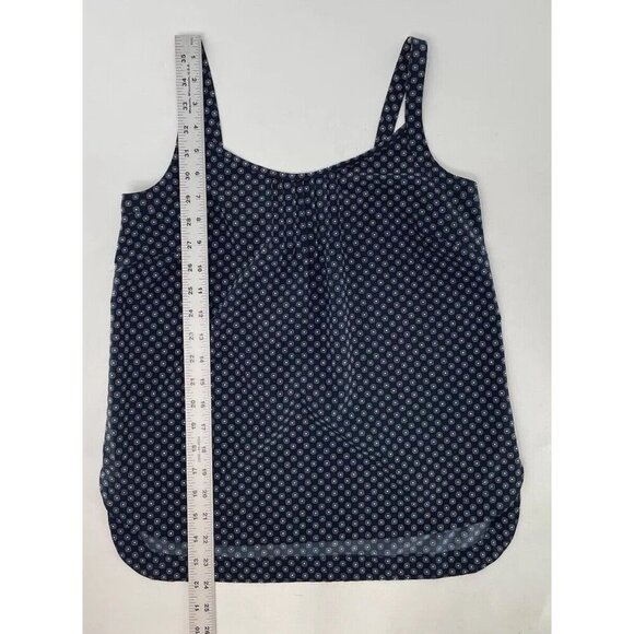 Lands End Navy Blue White Geometric Print Sleeveless Pull Over Tank Size 2P - Picture 7 of 8